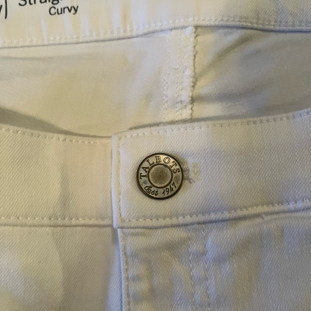 Women's White Talbots Straight Crop Curvy Jeans - Picture 7 of 8